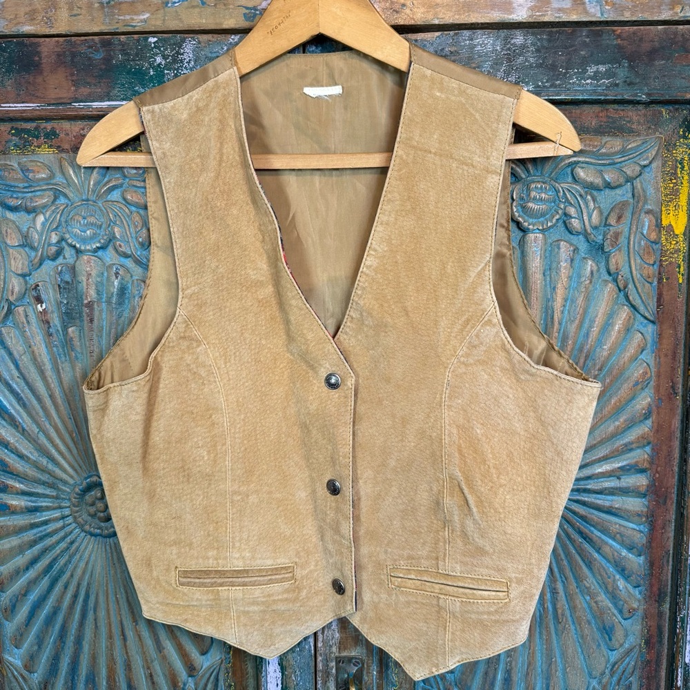 Vintage suede snap vest 90's